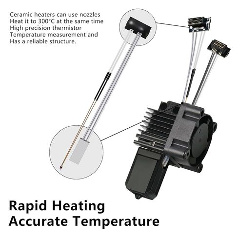 مجموعة Hotend كاملة 0.4 مم P1S مع أطراف فوهة إضافية (0.2 مم 0.4 مم 0.6 مم 0.8 مم)، مجموعة فوهات فولاذية صلبة كاملة لطابعة Bambu Lab P1S/P1P ثلاثية الأبعاد، استبدال رأس الطباعة Hotend in Kuwait