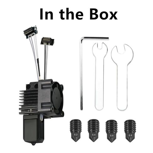 مجموعة Hotend كاملة 0.4 مم P1S مع أطراف فوهة إضافية (0.2 مم 0.4 مم 0.6 مم 0.8 مم)، مجموعة فوهات فولاذية صلبة كاملة لطابعة Bambu Lab P1S/P1P ثلاثية الأبعاد، استبدال رأس الطباعة Hotend in Kuwait