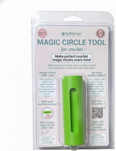 أداة كروشيه الدائرة السحرية الأصلية من KelliDream مع تعليمات ومقاطع فيديو باللغة الإنجليزية خطوة بخطوة، تعلم كيفية عمل غرزة دائرة سحرية مع جميع أحجام الخيوط (أرجواني) in Kuwait