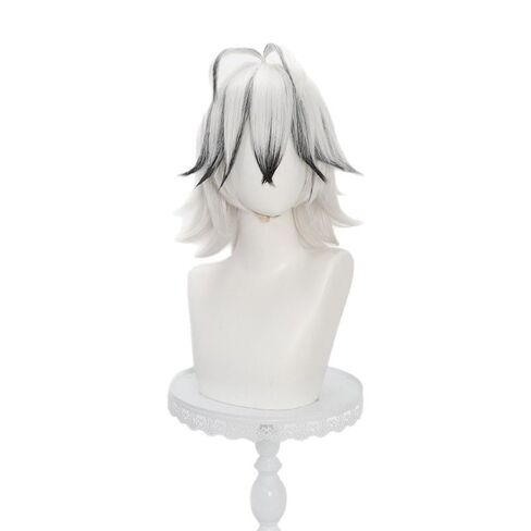 Cosplay Wig Hik Aru Hair Short White Hairs Slightly Wavy Costume Accessory Adult Unisex Party Halloween Christmas in Saudi Arabia