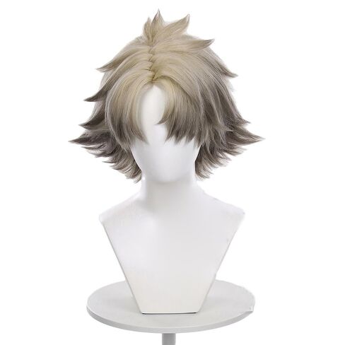 Cosplay Wig Hik Aru Hair Short White Hairs Slightly Wavy Costume Accessory Adult Unisex Party Halloween Christmas in Saudi Arabia