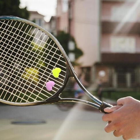 4Pcs Tennis Racket Dampener, Silicone Tennis Dampener for Racket, Heart & Flower Racket String Damping Tennis Accessories for Tennis Racquet in Saudi Arabia