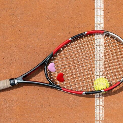4Pcs Tennis Racket Dampener, Silicone Tennis Dampener for Racket, Heart & Flower Racket String Damping Tennis Accessories for Tennis Racquet in Saudi Arabia