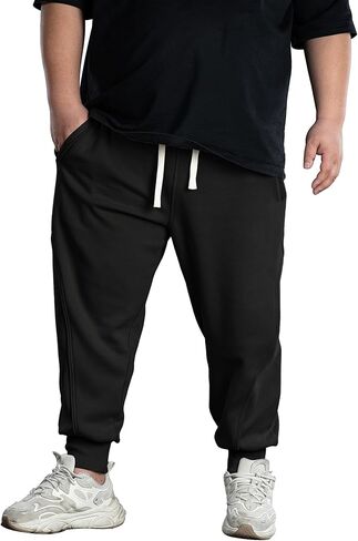 بنطال رياضي رجالي كبير طويل من MAIKANONG مع جيوب بسحاب مقاس كبير للرجال للجري والتمارين الرياضية in Kuwait