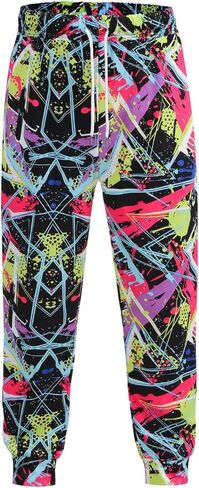 LMYOVE 80s Outfit for Adult Joggers Sweatpants with Pockets Adult 80s 90s Retro Novelty Sweat Pants for Women Men in Saudi Arabia