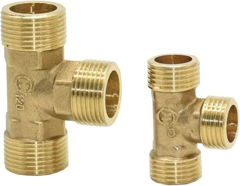2pcs Male 1/2 3/4 Plumbing T Type Connector Brass G1/2 G3/4 Tee Water Splitter Threaded Connector Pipe Fittings(1I2) in Saudi Arabia