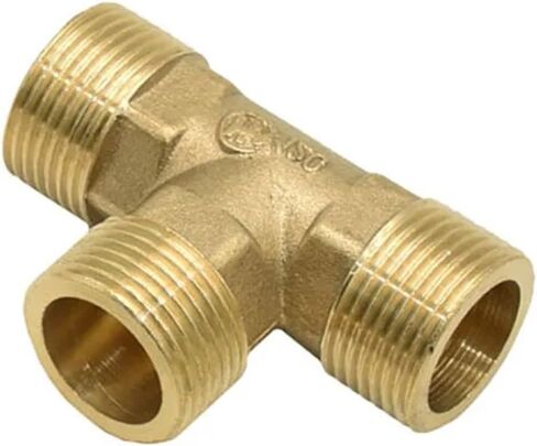 2pcs Male 1/2 3/4 Plumbing T Type Connector Brass G1/2 G3/4 Tee Water Splitter Threaded Connector Pipe Fittings(1I2) in Saudi Arabia