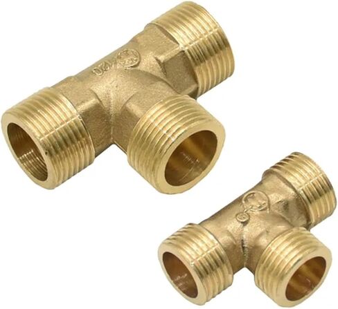 2pcs Male 1/2 3/4 Plumbing T Type Connector Brass G1/2 G3/4 Tee Water Splitter Threaded Connector Pipe Fittings(1I2) in Saudi Arabia