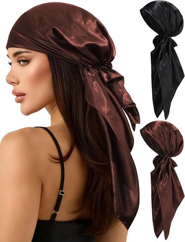 AWAYTR Pretied Head Scarf for Women - 2 Pack Chemo Patients Headwear Cancer Hair Loss Scarf Head Wrap Cover Hat Turban Cover in Saudi Arabia