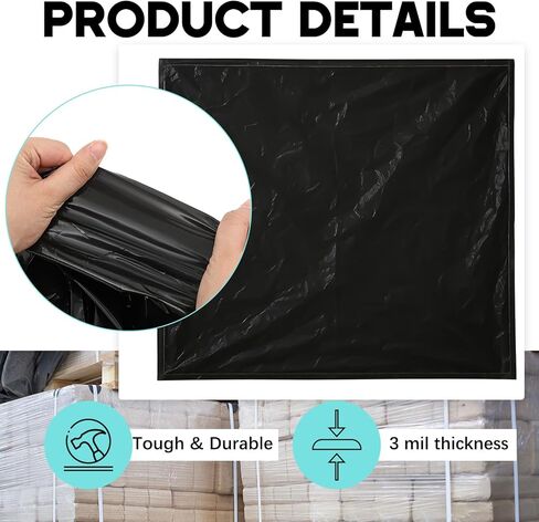 Dansydaisy 20 Pack 3 Mil Pallet Covers 75" x 55" x 53" Pallet Cover Bags, Heavy Duty Outdoor Waterproof Tarp Bags for Construction Grade Strength Polyethylene Storage Protection in Saudi Arabia