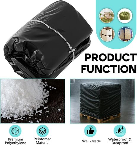 Dansydaisy 20 Pack 3 Mil Pallet Covers 75" x 55" x 53" Pallet Cover Bags, Heavy Duty Outdoor Waterproof Tarp Bags for Construction Grade Strength Polyethylene Storage Protection in Saudi Arabia