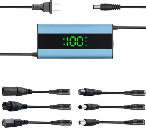 42V 2A Electric Scooter Charger 6 in 1 Plugs Universal,for 36V Electric Scooter Ebike Lithium Battery, Smart Display, Fast Charging, Overcharge Protection, Compatible with Multiple Models in Saudi Arabia