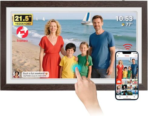 Frameo 10.1 Inch WiFi Digital Photo Frame, 32GB Digital Picture Frame with 1280x800 IPS HD Touch Screen, Auto-Rotate Wall Mount, Easy Share Photos/Videos from Phone - Gifts for Mom in Saudi Arabia