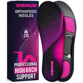 Premium High Arch Support Inserts Women – Plantar Fasciitis Relief – Pink Orthopedic Insoles for Women, 220+ Lbs – for Flat Feet & Anti Fatigue M Size in Saudi Arabia