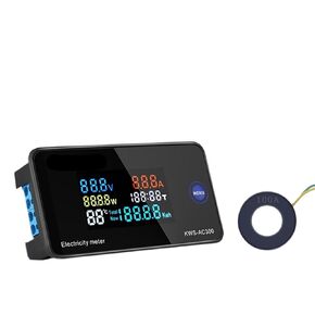 1 قطعة الفولتميتر الرقمي KWS-AC300 التيار المتناوب 50-300 فولت مقياس الطاقة LED التيار المتناوب مقياس كهربائي مع وظيفة إعادة الضبط 0-100A (AC300 100A Off) in Kuwait