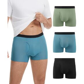 Incontinence Underwear for Men, Washable 50ML Leakproof Modal Boxer Briefs for Bladder Control with Fly, 3 Pack (Multicolor01, Large) in Kuwait