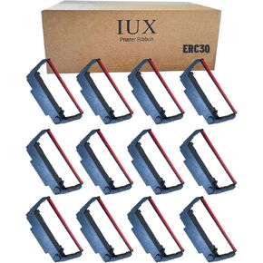 شريط ERC30 باللونين الأسود والأحمر متوافق مع خراطيش Epson ERC30/34/38 ERC38 B/R، لشريط Epson TM-U220، M188B، BTP-M300، ERC 30، حزمة من 24 شريطًا in Kuwait