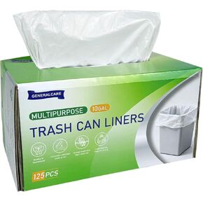 10 Gallon 125 Count Kitchen White Trash Bags, Bathroom Trash Can Liners, Plastic Bags for Home Office Kitchen, White in Saudi Arabia