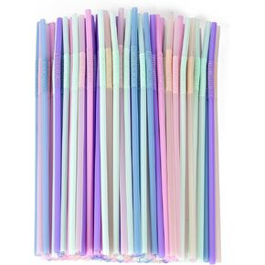 [100 قطعة] شفاطات شرب بلاستيكية للاستعمال مرة واحدة - بطول 10.24 سم وقطر 0.24 سم، شفاطات طويلة مرنة لطيفة وملونة للعصير والقهوة والحليب والكوكتيل وحفلات العزوبية/أعياد الميلاد وحفلات الزفاف/استحمام الطفل in Kuwait