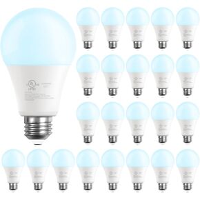 مصابيح LED DAYBETTER A19، مصابيح LED مكافئة 60 وات، عمر طويل سطوع عالي 800LM ضوء النهار الأبيض 5000K، E26 مصابيح إضاءة أساسية قياسية لمكتب غرفة النوم المنزلية، غير قابلة للتعتيم، 24 حزمة in Kuwait