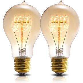 Edison Light Bulb 40W，6 Pack A19 Old Fashioned Vintage Incandescent Light Bulbs, Dimmable E26 Incandescent, 240 Lumens 2200K Amber Warm White (6P, 40, Watts) in Saudi Arabia