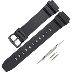 Silicone Replacement Strap Compatible With Casio Shock AE-1300/F-108/W-216H/AE-1000W/AQ-S800W/W-800H/SGW-300/SGW-400/SGW-500/MRW-200/AEQ-110W/AE-1200/W-218 Series, Men’s Waterproof Sports Watch Band in Saudi Arabia