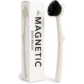 Earth & Mango Magnetic Dish Brush & Scraper, Snaps to Sink, Non-Scratch, Dishwasher Safe, Dish Scrubber – Onyx Black in Saudi Arabia