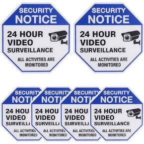 6pcs Video Surveillance Stickers, 2 Large 3.5"/6.7cm & 4 Medium 2.65"/8.7cm Weatherproof Security Stickers Strong Adhesive Security Camera Signs for Indoor Outdoor Use in Kuwait