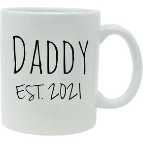 Daddy Established Est. 2021 11-Ounce Ceramic Sublimation Premium Coffee Mug with Gift Box (Black) in Saudi Arabia