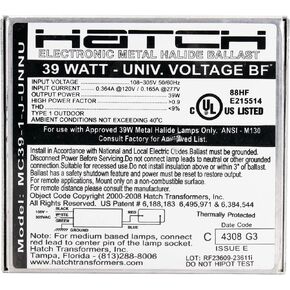 Hatch MC39-1-J-UNNU For one 39w (M130) ceramic metal halide lamp in Saudi Arabia