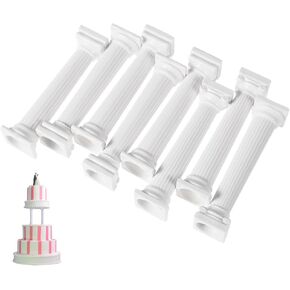 STOBAZA Roman Cake Pillars Set 8 Pieces 4.92 Inch Tall Cake Support Columns for Tiered Wedding and Birthday Cakes Diy Decoration Stands in Kuwait