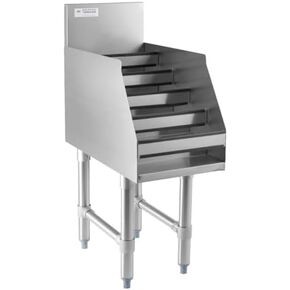 رف كراتوس التجاري - رف عرض المشروبات الكحولية من الفولاذ المقاوم للصدأ مكون من 5 طبقات، عرض 60.96 سم × عمق 63.38 سم (32L-064) in Kuwait