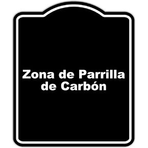 Zona de Parrilla de Carbón إسباني أسود علامة مركبة من الألومنيوم البسيط مقاس 8.5 × 10 بوصة in Kuwait