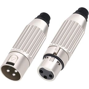 X L R 3 Pin Male Female Plug X L R Audio Microphone Connector M I C for Cable Soldering Straight Adapter 1Pcs(D1033F-Black) in Saudi Arabia
