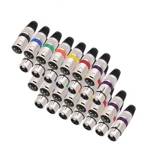 10 قطعة/الوحدة 3 دبوس XLR ذكر/أنثى التوصيل سلك موصل 3 أقطاب XLR ميكروفون التوصيل MIC كابل محطة موصل 7 ألوان (10xM-أسود) in Kuwait