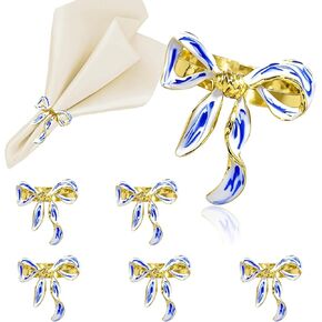 Napkin Rings Set of 6 Blue Moon Napkin Rings,Gold Star Napkin Holders for Thanksgiving,Fall Farmhouse Napkin Ring for Hallowmas Table Decor,Christmas Napkin Ring Holders for Dinner Setting in Kuwait