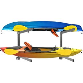 2-Tier Heavy-Duty Kayak Wall Rack – Multi-Level Adjustable Storage for Multiple Kayaks, Rubber Sleeves, Height Customization, 250 lbs Per Level. in Saudi Arabia