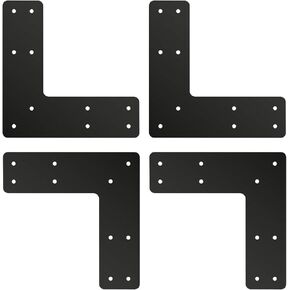 4 Pcs L Shape Post to Beam Bracket, 10x10 Inch Heavy Duty Steel Flat Mending Plate, Right Angle Corner Bracket Fit 6x6 Lumber for House Repair, Truss Framing & Pergola (L Shape) in Saudi Arabia