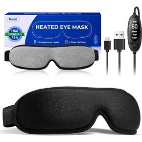 قناع العين المسخن للعيون الجافة: ضغط دافئ مستقر للعيون المتعبة، وتخفيف الدمل والتهاب الجفن - مع التحكم في درجة الحرارة والمؤقت، يعمل بمنفذ USB، تصميم ملائم تمامًا - مثالي للنوم والمكتب والسفر in Kuwait