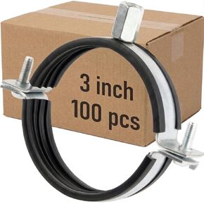 1pcs, Duct Clamp 3 inch Bracket with rubber gasket, M8/M10 Thread, Steel Pipe Hanger 3 inch for Spiral Duct, Ventilation Pipe, Downpipe, Pipe holder Wall or Ceiling Mount, by Steinberg14 in Saudi Arabia
