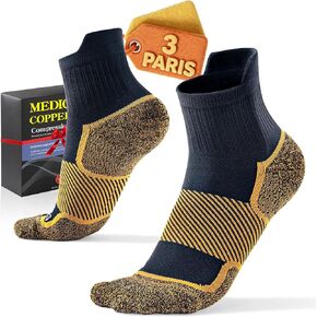 Firm Copper Compression Ankle Socks 20-30 mmHg for Women & Men (3 Pairs) - Medical Support for Circulation, Swelling, Odor Control, Athletic, Travel, Flying in Saudi Arabia