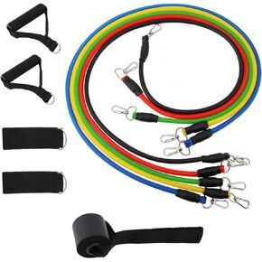 Resistance Bands with Handles Set, 5-Level Exercise Bands for Home Gym, Strength Training & Physical Therapy – Adjustable Workout Bands for Men & Women – Door Anchor, Ankle Strap, Carry Bag in Kuwait