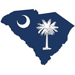 EW Designs South Carolina State Shaped Flag Sticker Decal Vinyl SC Bumper Sticker Vinyl Sticker Car Truck Decal 5" in Kuwait