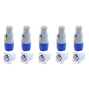 10Pcs/5 Sets 3Pin AC Power Plug Chassis Panel Mount 250V 20A Type A NAC3FCA+NAC3MPA-1 Out/in Light Power Connector(5xE1005) in Saudi Arabia