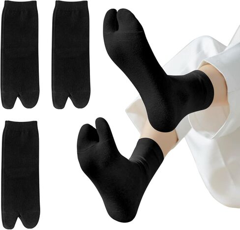 3 Pairs Tabi Socks for Women, Split Two Toe Tabi Flip Flop Socks Soft Cotton Elastic Japanese Sandal Slipper in Saudi Arabia