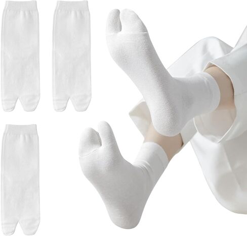 3 Pairs Tabi Socks for Women, Split Two Toe Tabi Flip Flop Socks Soft Cotton Elastic Japanese Sandal Slipper in Saudi Arabia