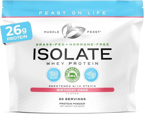 Muscle Feast Grass-Fed Whey Protein Isolate, All Natural Hormone Free Pasture Raised, Whey Isolate Protein Powder for Men and Women, Clean, Gluten-Free, Delicious Isolate Protein - Vanilla, 5lb in Saudi Arabia