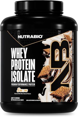 NutraBio 100% Whey Protein Isolate Protein Powder, 25g Protein with Complete Amino Acid Profile, Non-GMO, Soy & Gluten Free, Low Carb, Low Calorie Whey Protein Powder, Cinnamon Sugar Donut, 2 Lbs in Saudi Arabia