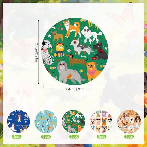 25pcs Sensor Covers Patches for Libre 2/3, Cute Pet Dog Design Breathable Monitor Adhesive Patches Stickers Bandage Waterproof & Sweatproof CGM Overpatch (5 Styles) in Saudi Arabia