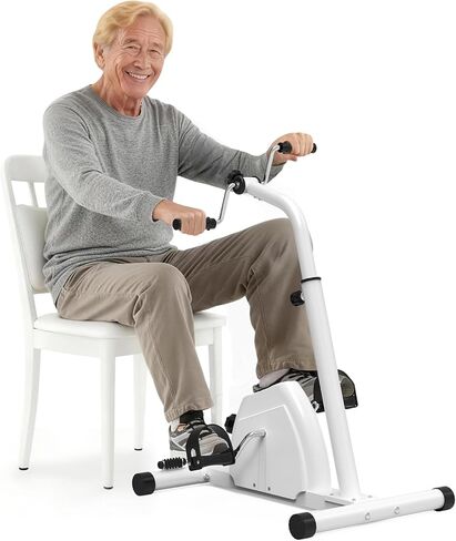 جهاز تمرين دواسة 2 في 1 للذراعين والساقين - دراجة مقاومة قابلة للتعديل للجلوس لكبار السن، والتعافي من السكتة الدماغية والعلاج الطبيعي - بائع متجول للركبة محمول تحت المكتب لإعادة التأهيل المنزلي in Kuwait